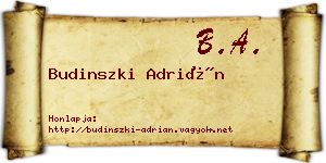 Budinszki Adrián névjegykártya